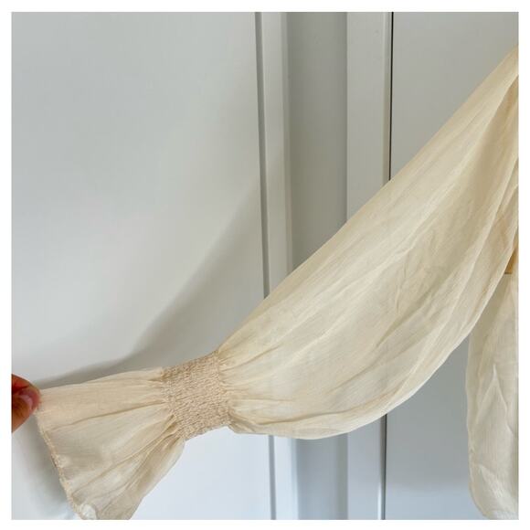 Oak+fort see thru blouse + camisole, elasticated cuff, size S - Picture 6 of 9